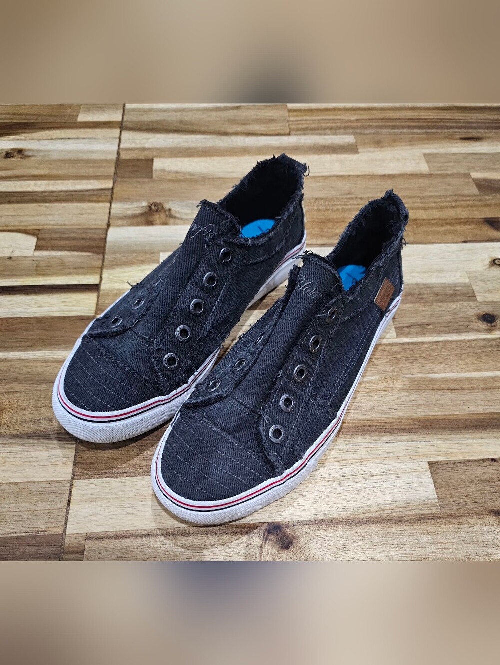 Casual Women's Slip-On Canvas Sneakers - Black